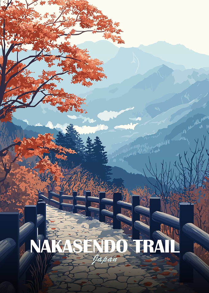 Nakasendo Trail Japan Landscape Art