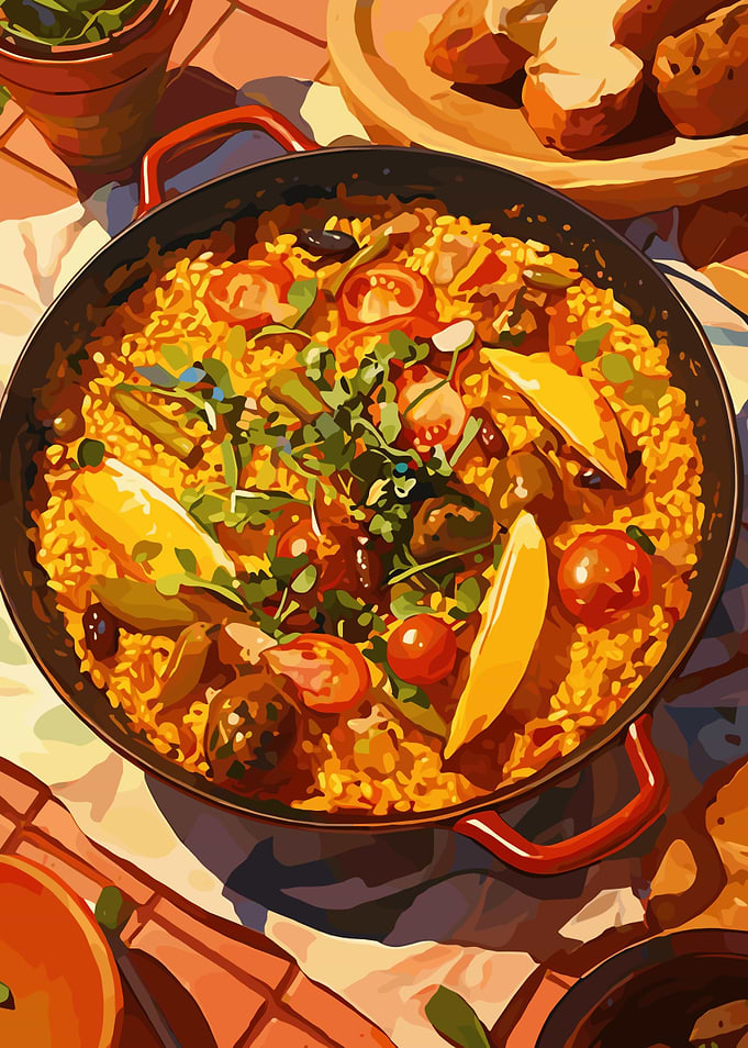 Paella Dish Illustration