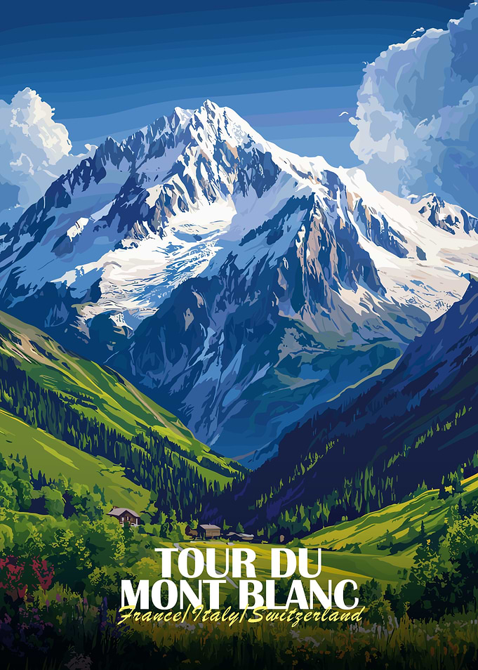Tour du Mont Blanc Landscape Poster