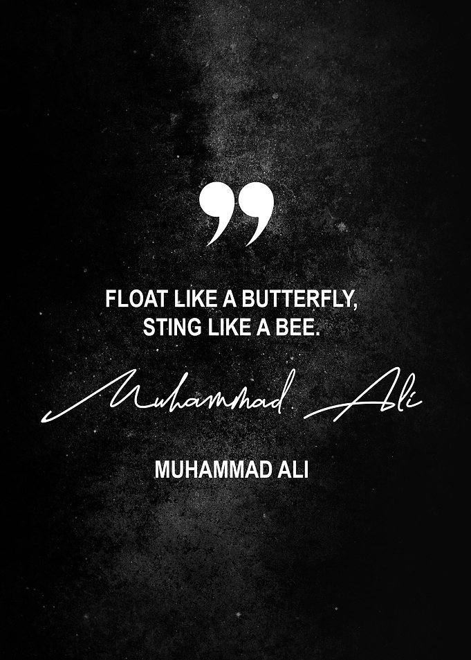 Muhammad Ali Quote Black and White