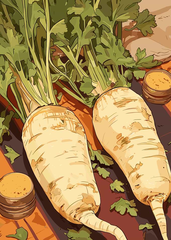 Parsnips and Sauce Still Life