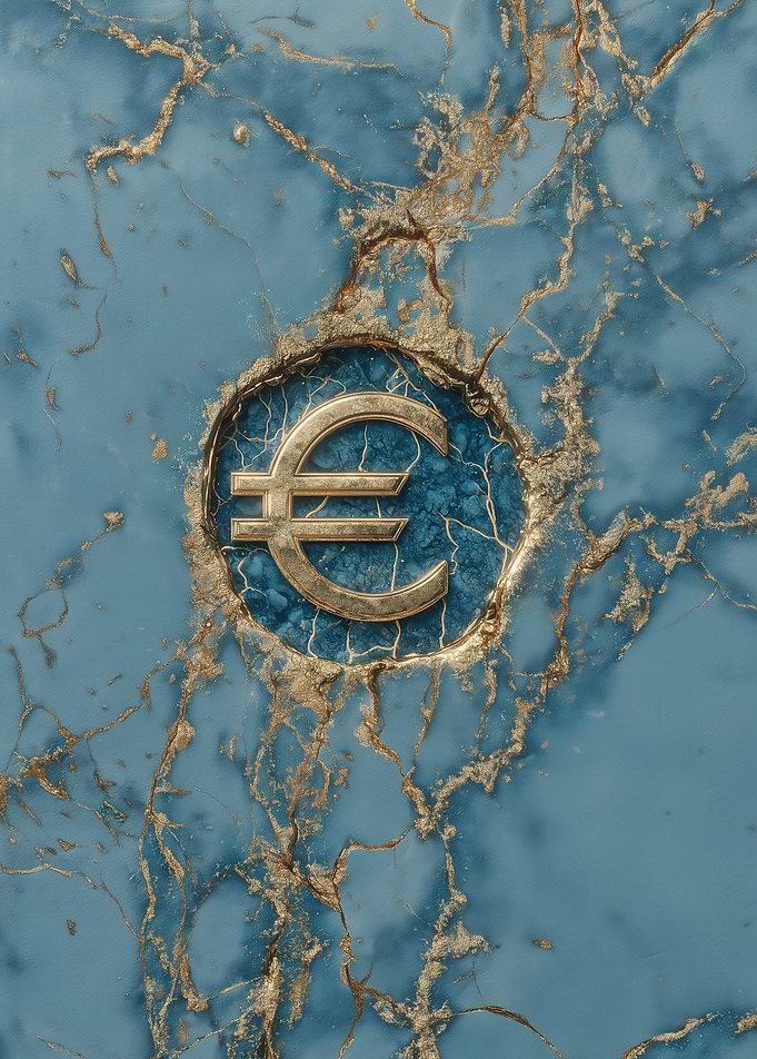 Euro Symbol on Marble Background