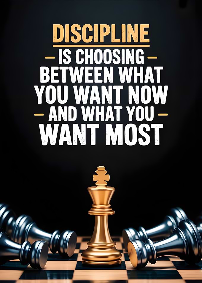 Discipline Chessboard Motivational Poster