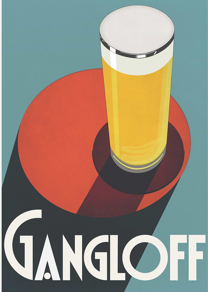 Gangloff Beer Art Deco Poster