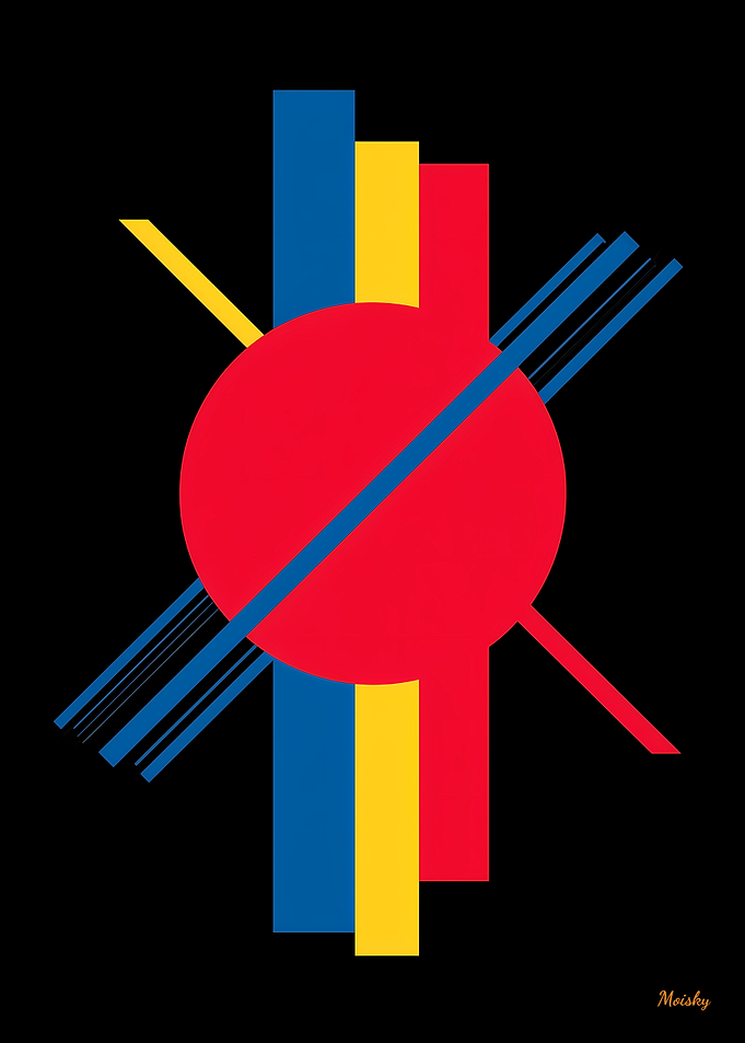 Red Circle Bauhaus Minimalist Geometric Poster