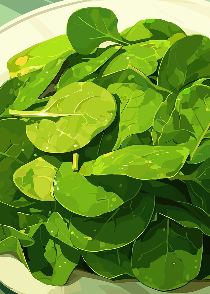 Fresh Spinach Leaves in a Bowl