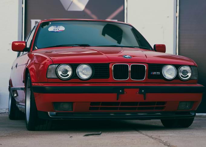 Red BMW M5 Front View