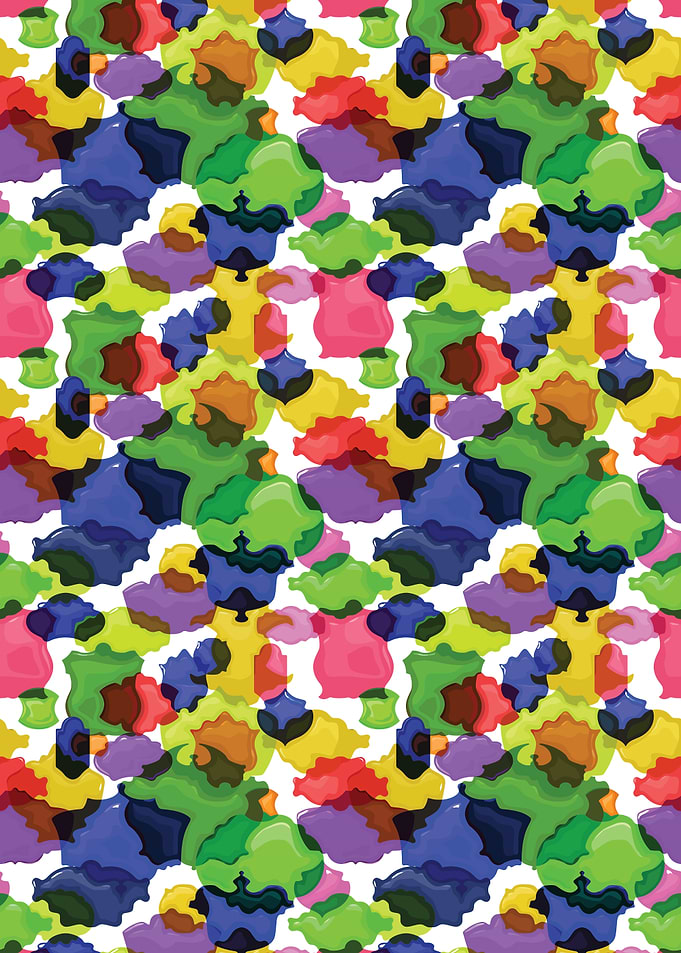 Colorful Abstract Pattern on White Background