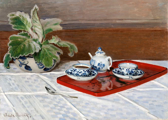 Still Life with Tea Set Painting by Claude Monet