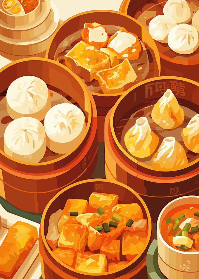 Dim Sum Feast Illustration