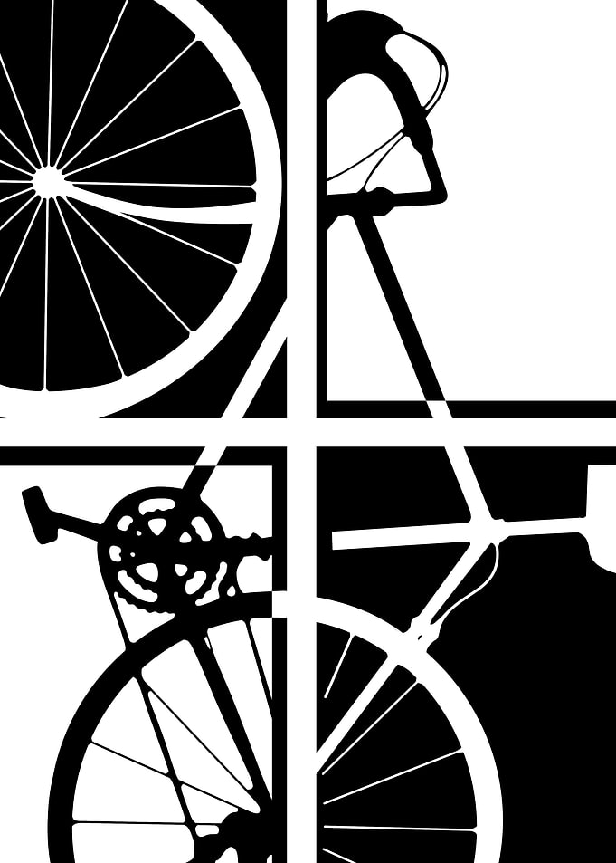 Abstract Bicycle Black and White
