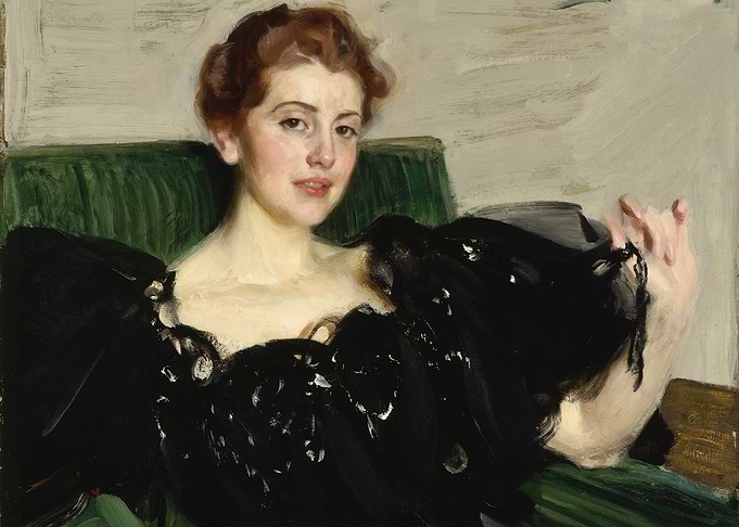 Portrait of a Woman in Black Dress