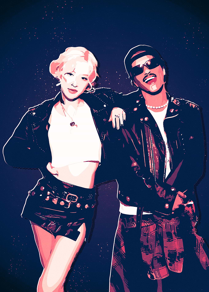 Rose & Bruno Mars Pop Art portrait