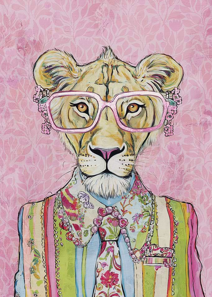 Lioness in Glasses and Suit