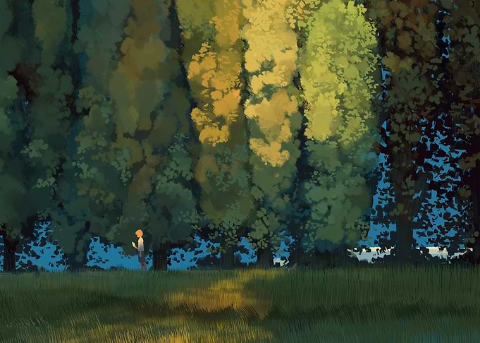 Person in Forest Digital Painting