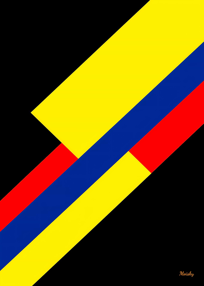 Yellow, Blue and Red Diagonal Bauhaus Poster
