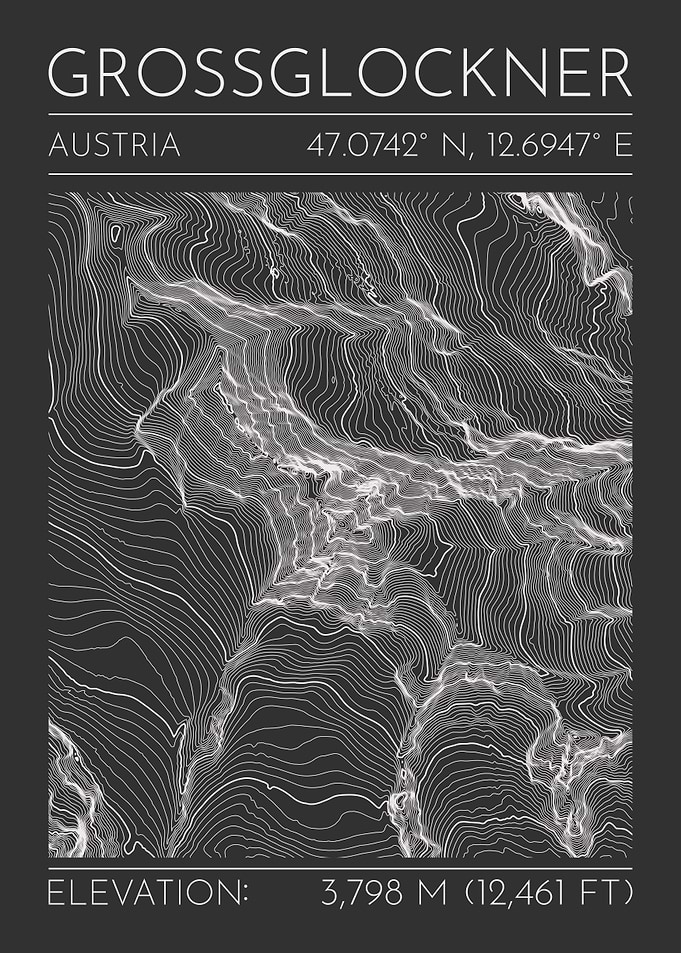 Grossglockner Austria Topographic Contour Map