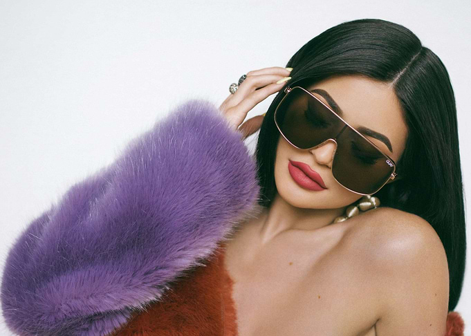 Kylie Jenner in Sunglasses and Fur