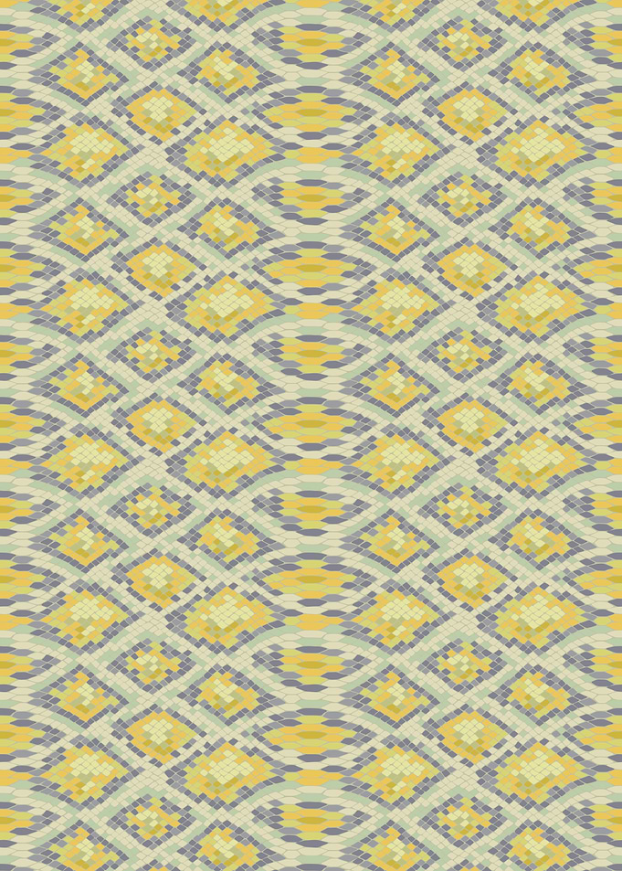 Abstract Diamond Pattern in Yellow and Gray