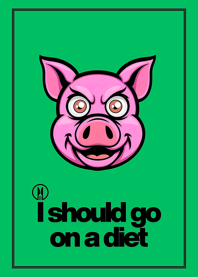 Cartoon Pig Diet Humor