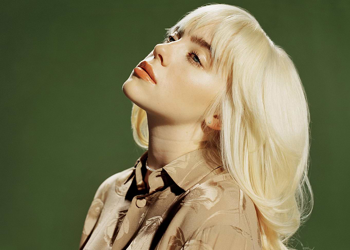 Billie Eilish portrait with blonde hair