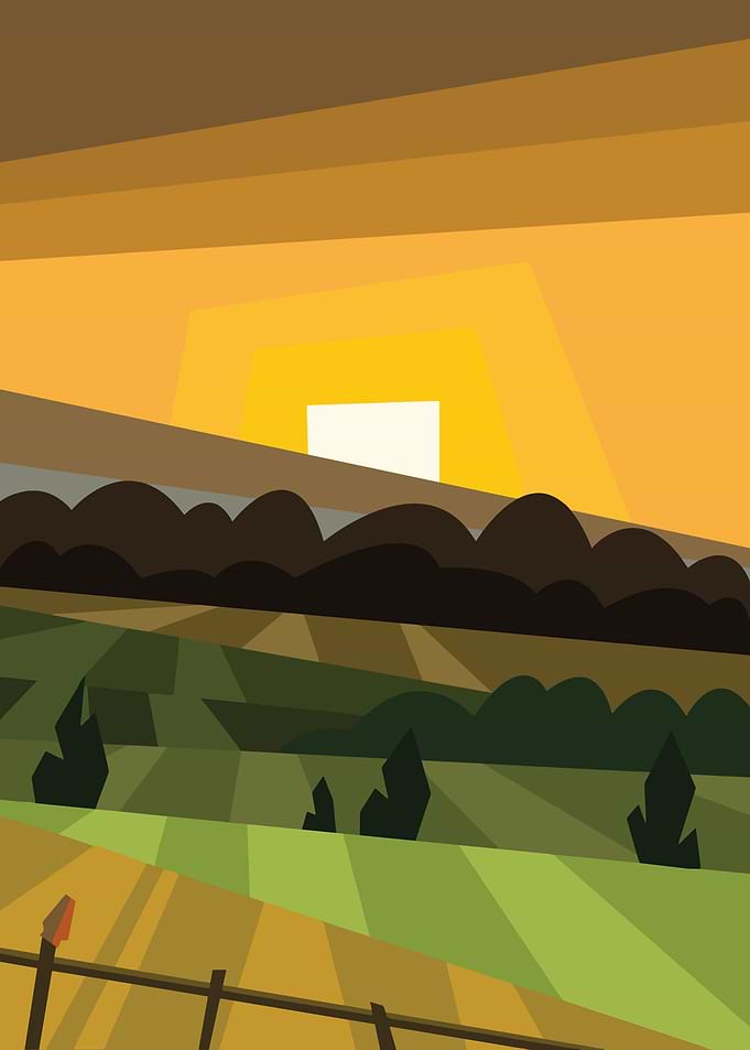 Abstract Landscape with Sunset