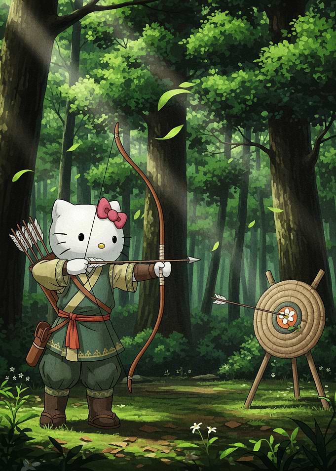 Hello Kitty Archer in Forest