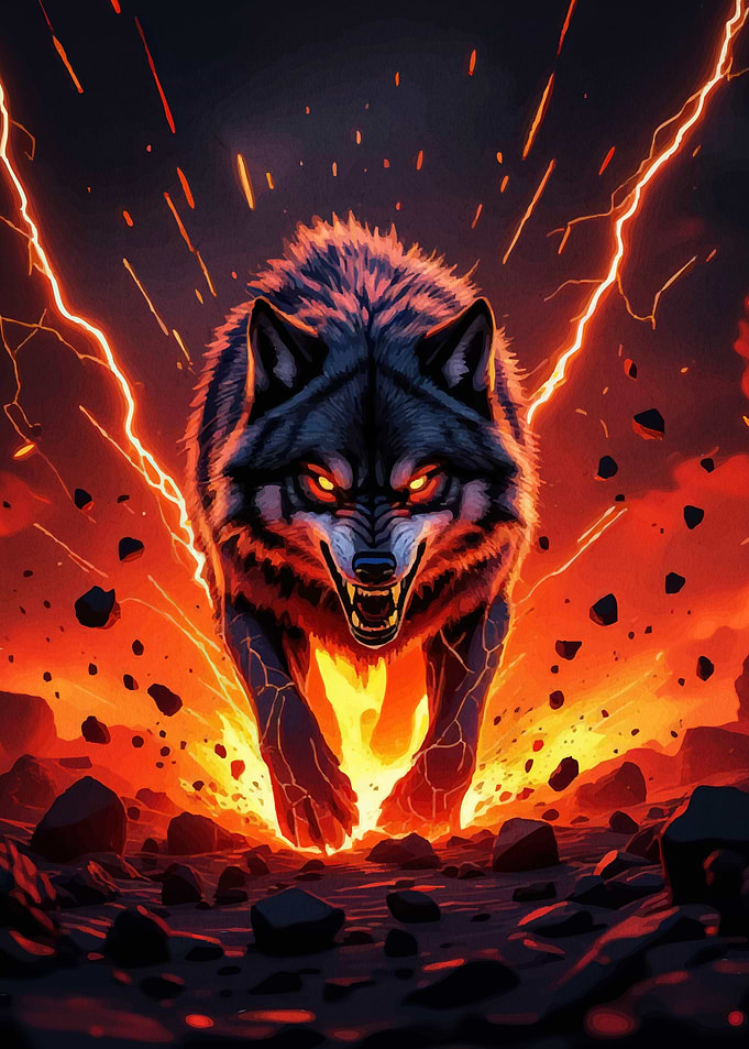 Fiery Wolf Lightning