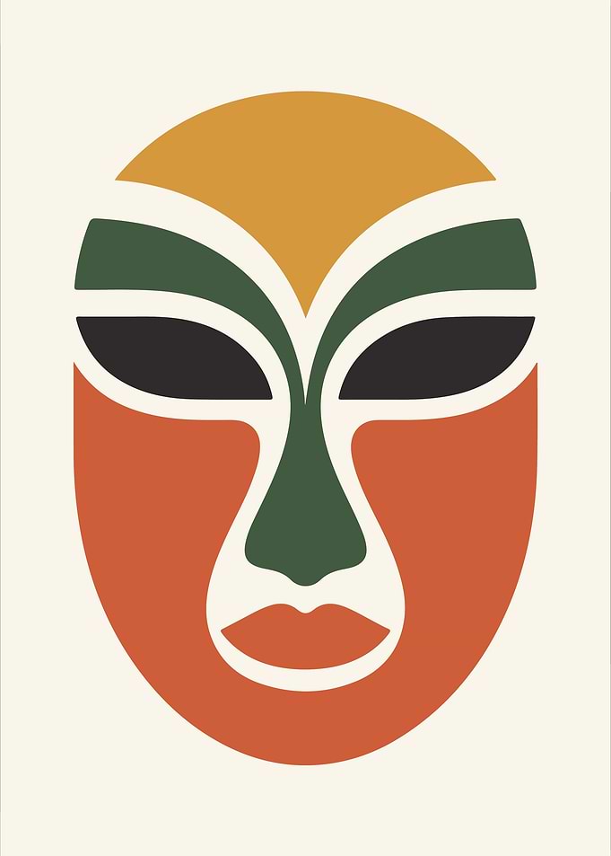 Abstract Face Mask Art