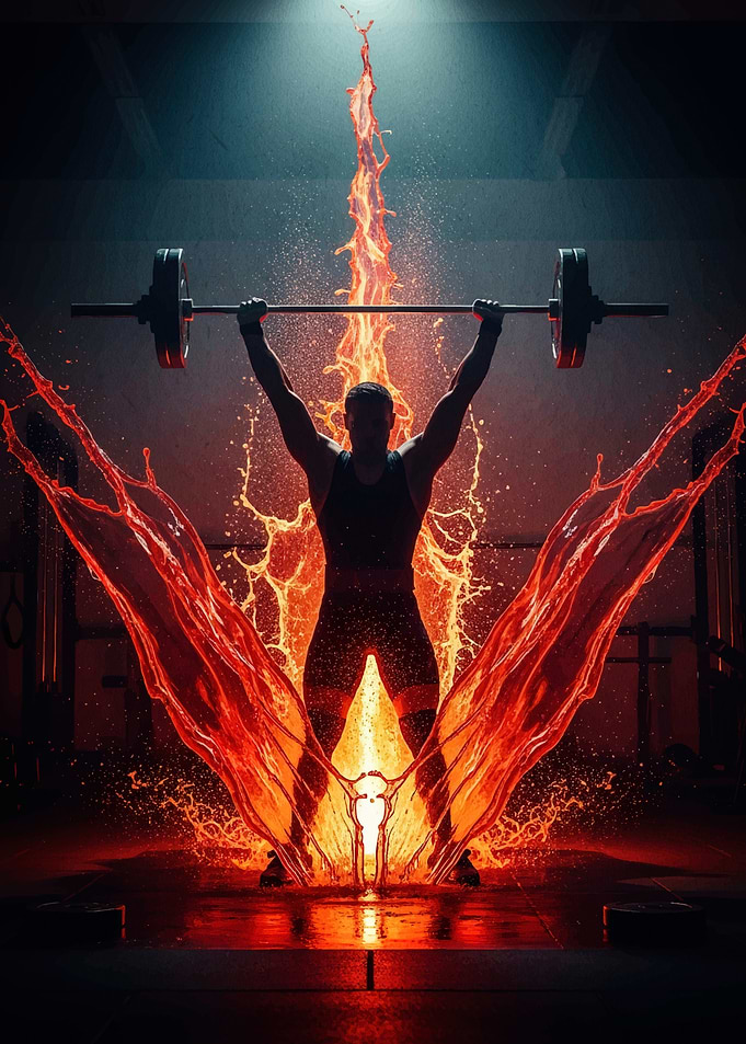 Weightlifter Fiery Energy