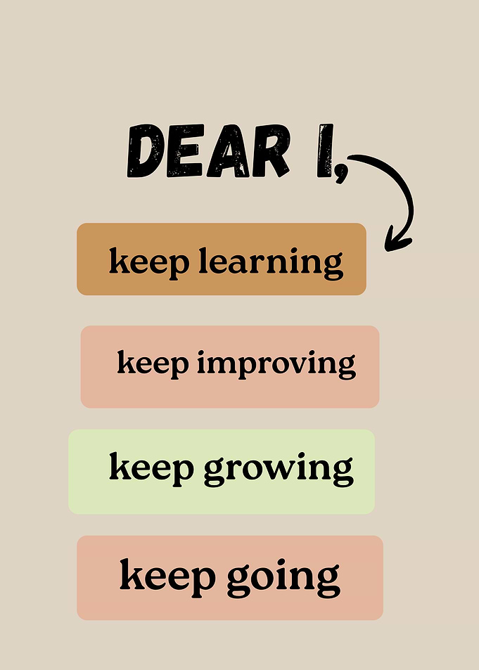 Inspirational Message: Keep Learning, Growing, Going