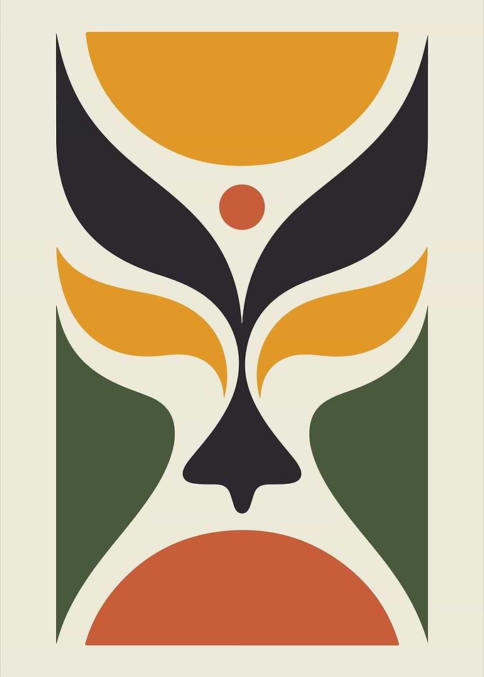 Abstract Geometric Face Art Print