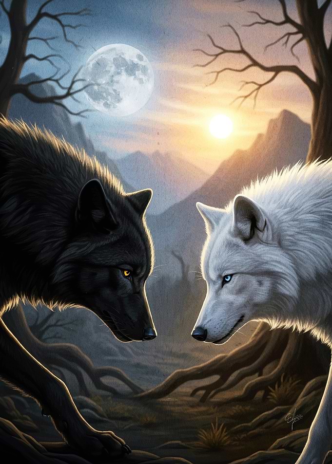 Wolves Staring Animal