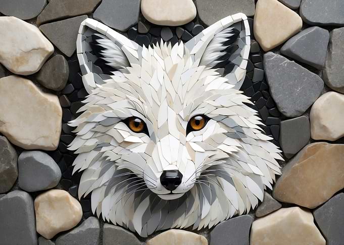 Fox mosaic art