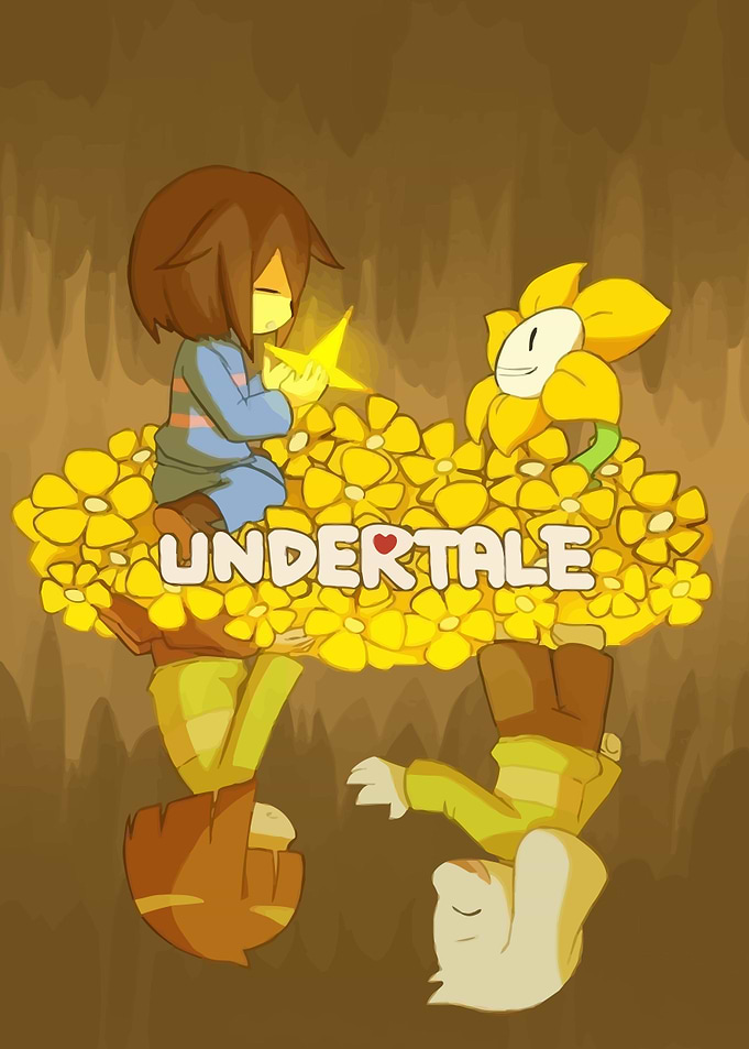 Undertale Frisk and Flowey Illustration