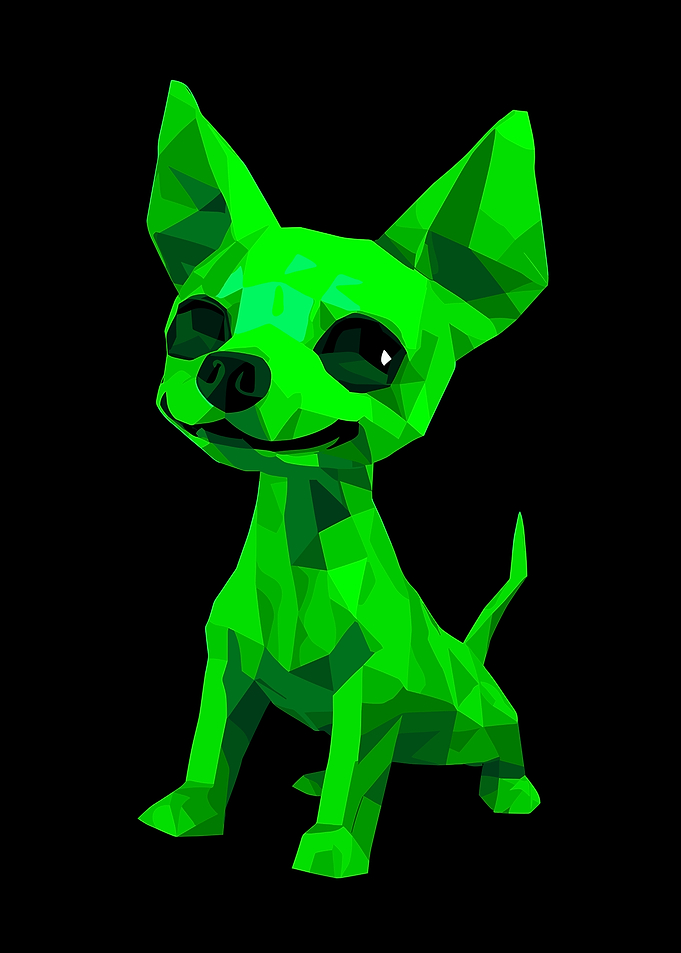Green Dog Chihuahua Geometric