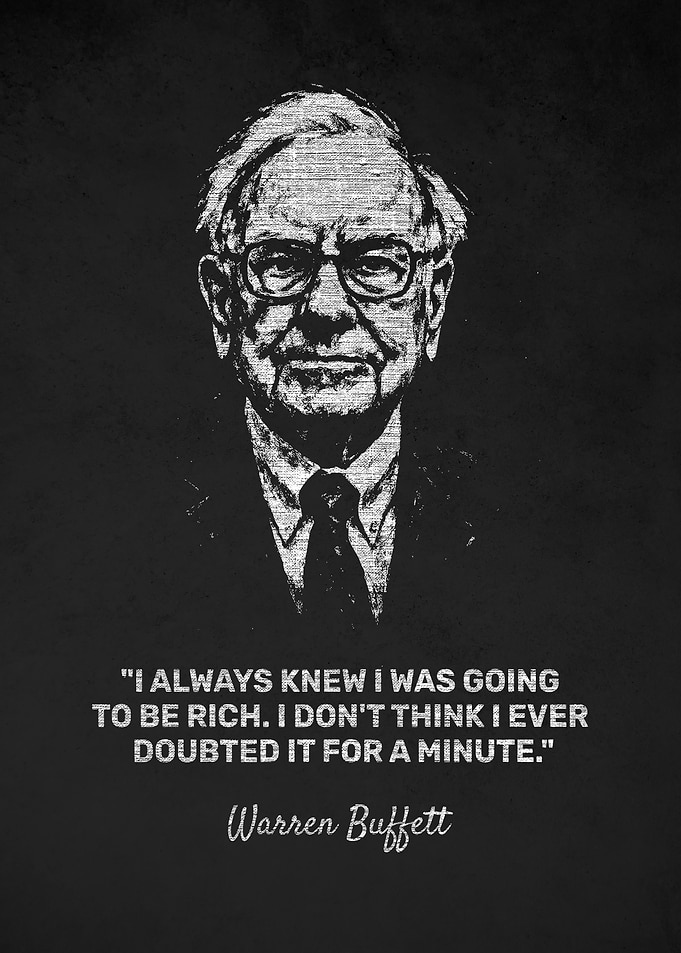 Warren Buffett Rich Quote Portrait