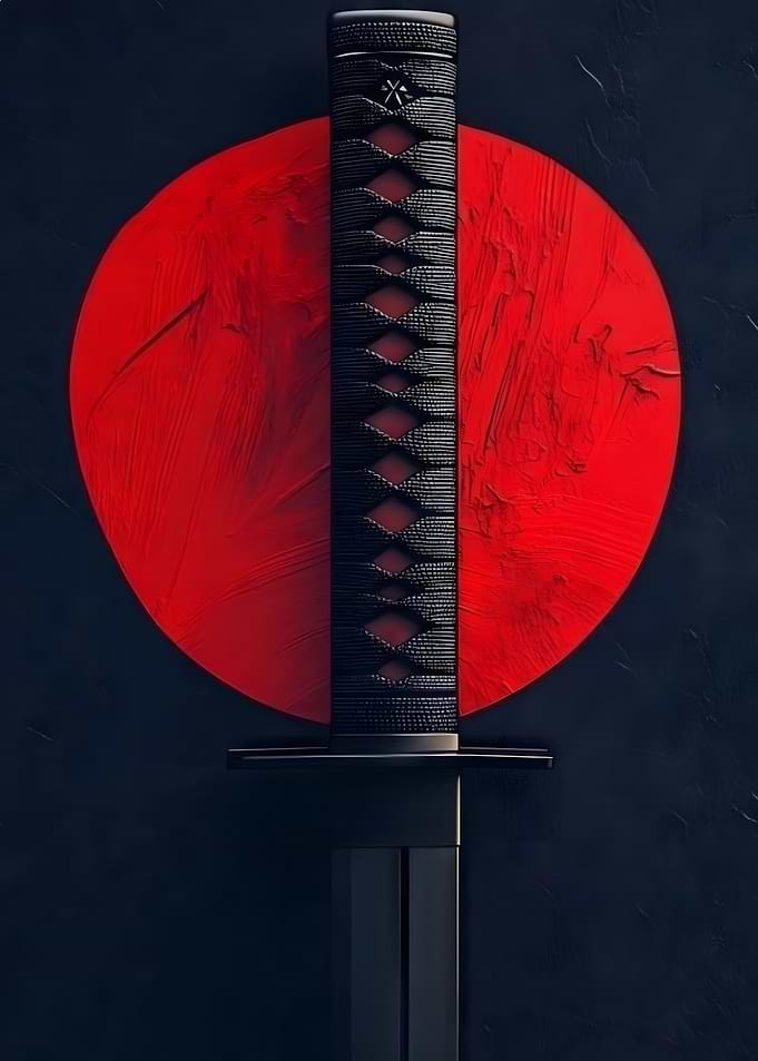 Katana Sword with Red Sun