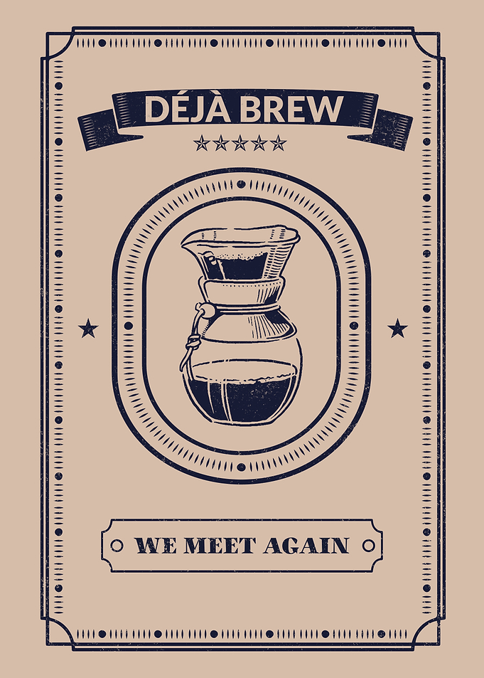 Deja Brew Vintage Coffee Poster