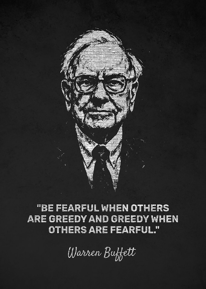 Warren Buffett Fear & Greedy Quote Portrait