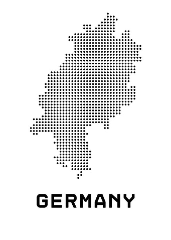 Germany Map Dotted Black and White