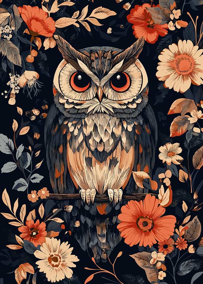 Floral Owl Illustration