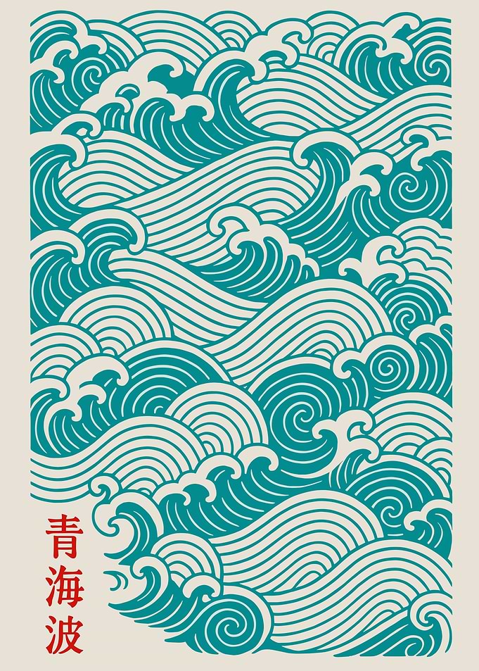 Japanese Wave Pattern Art