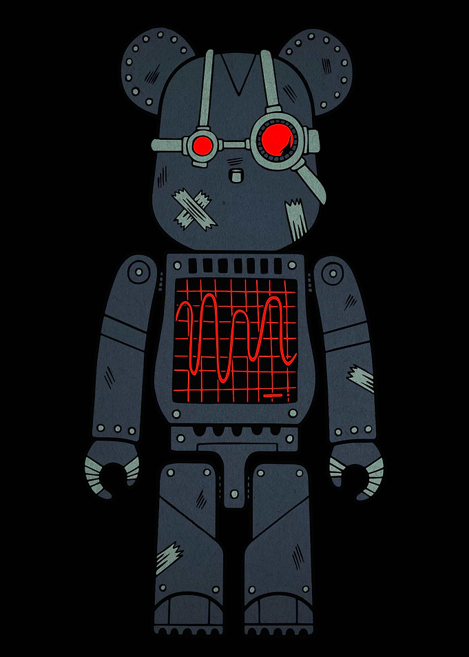 Steampunk Robot Bearbrick Illustration