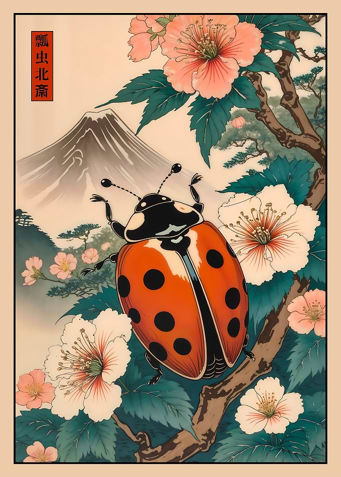 Ladybug Japanese Ukiyo-e