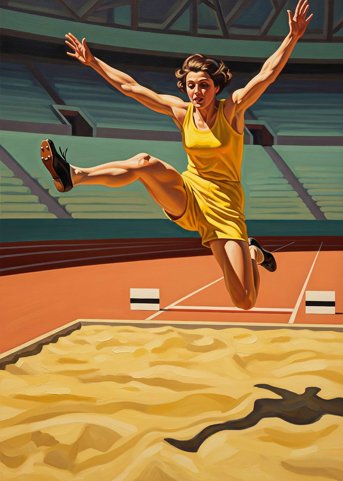 LE SAUT EN LONGUEUR (The Long Jump) - Original Art Deco Artwork