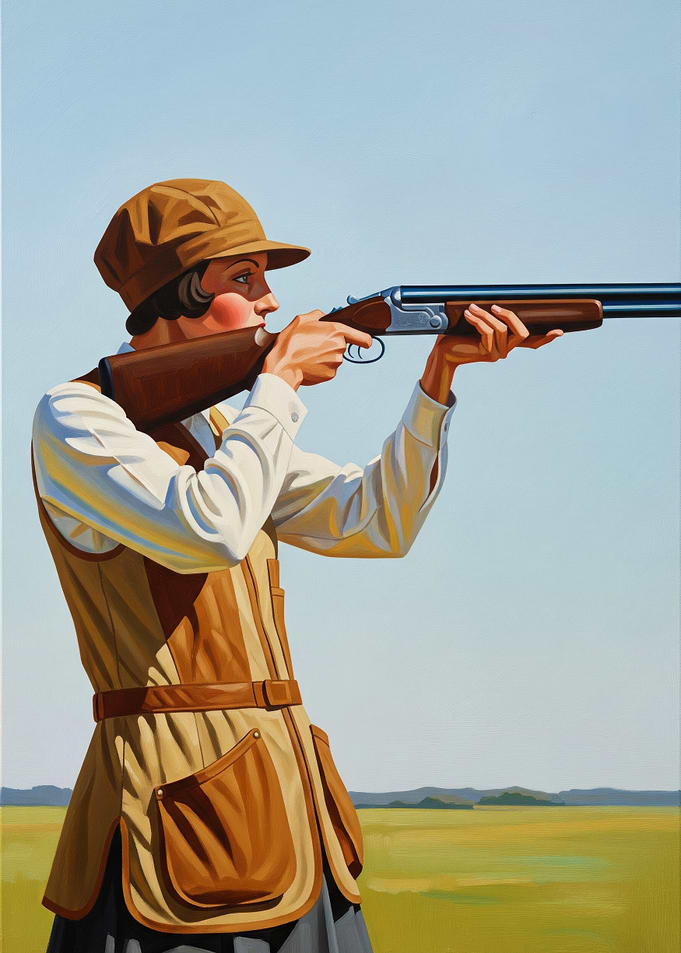 LA TIREUSE D'ÉLITE (The Elite Sharpshooter) - Original Art Deco Artwork