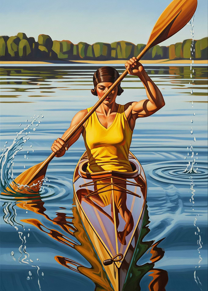 LA KAYAKISTE (The Kayaker) - Original Art Deco Artwork