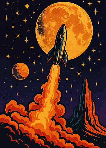 Rocket Launch to the Moon
