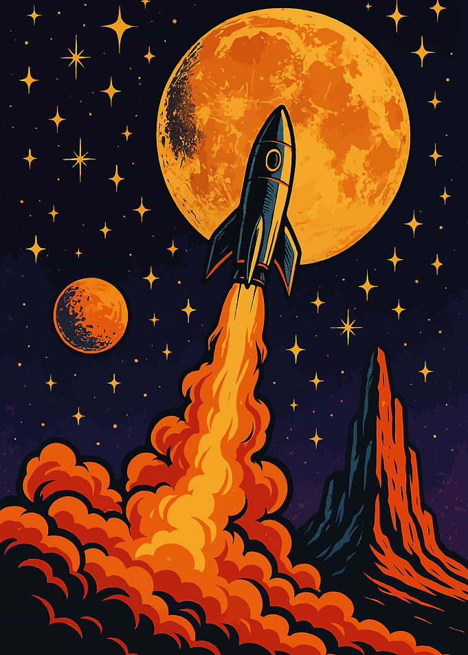 Rocket Launch to the Moon